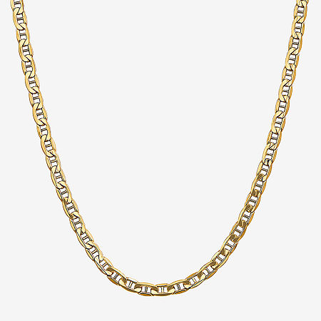 14K Gold 24 Inch Semisolid Mariner Chain Necklace, One Size