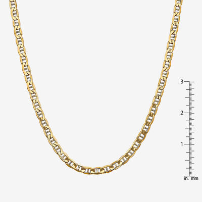 14K Gold Inch Semisolid Mariner Chain Necklace