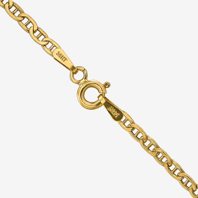 14K Gold Inch Semisolid Mariner Chain Necklace