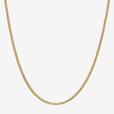 14K Gold Inch Semisolid Mariner Chain Necklace