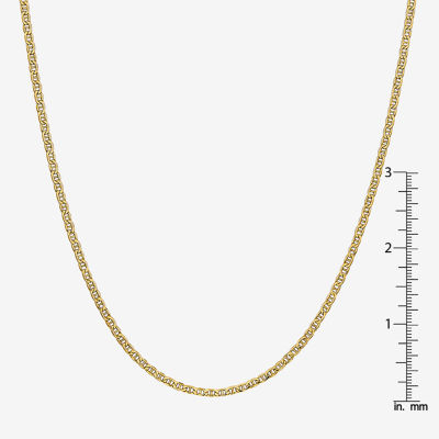 14K Gold Inch Semisolid Mariner Chain Necklace