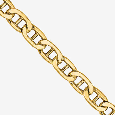 14K Gold Inch Semisolid Mariner Chain Necklace