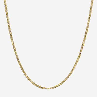 14K Gold Inch Semisolid Mariner Chain Necklace