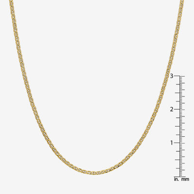 14K Gold Inch Semisolid Mariner Chain Necklace