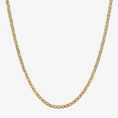 14K Gold Inch Semisolid Mariner Chain Necklace