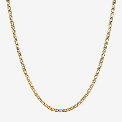 14K Gold Inch Semisolid Mariner Chain Necklace