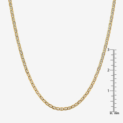 14K Gold Inch Semisolid Mariner Chain Necklace