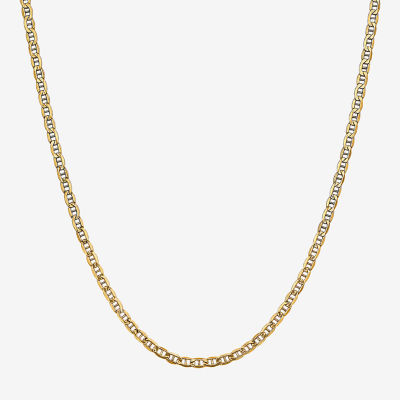 14K Gold Inch Semisolid Mariner Chain Necklace