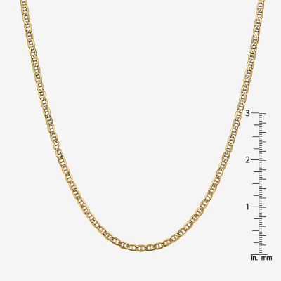 14K Gold Inch Semisolid Mariner Chain Necklace