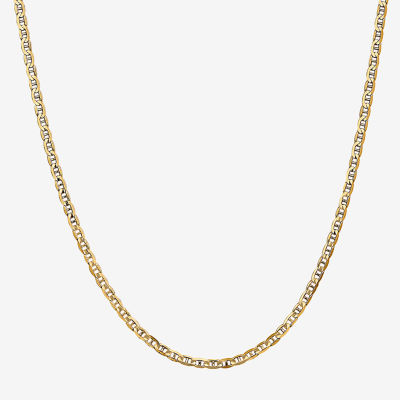 14K Gold Inch Solid Mariner Chain Necklace