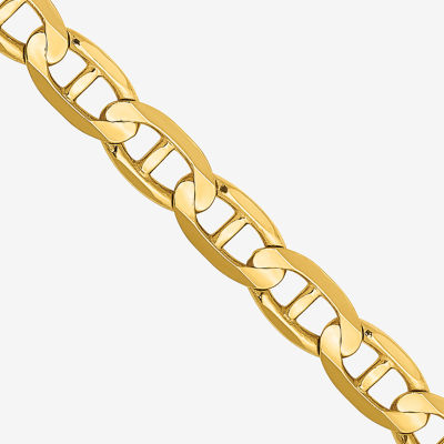 14K Gold Inch Solid Mariner Chain Necklace