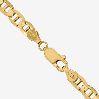 14K Gold Inch Solid Mariner Chain Necklace