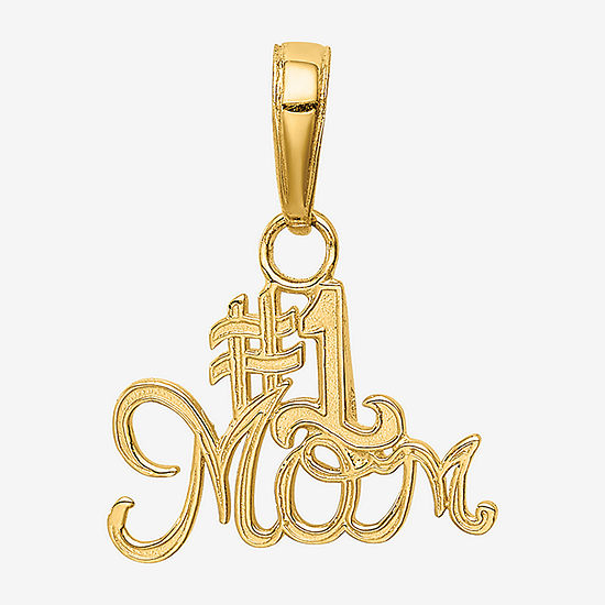 #1 Mom Womens 14K Gold Pendant