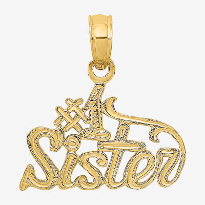 #1 Sister Womens 14K Gold Pendant