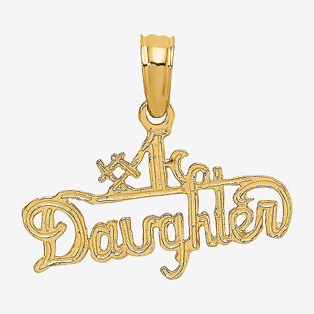 #1 Daughter Womens 14K Gold Pendant, One Size