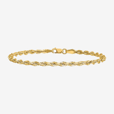 14K Gold Inch Semisolid Rope Chain Bracelet