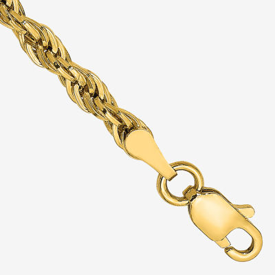 14K Gold Inch Semisolid Rope Chain Bracelet