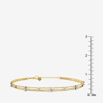 14K Two Tone Gold 9 Inch Solid Ankle Bracelet