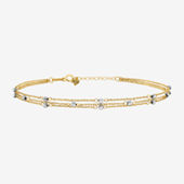 14K Gold 7.25 Inch Link Butterfly Link Bracelet