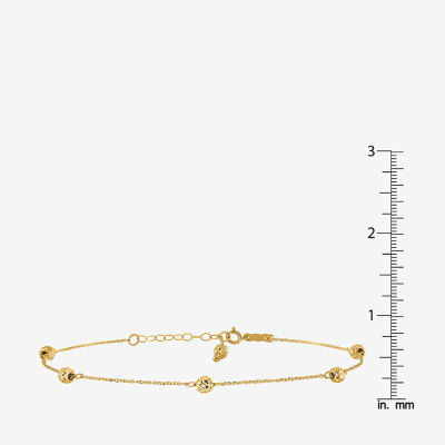 14K Gold Inch Solid Bead Ankle Bracelet