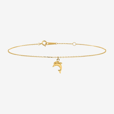 14K Gold Inch Solid Cable Ankle Bracelet