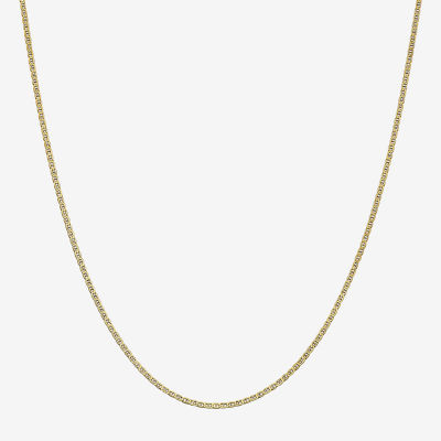 14K Gold Inch Solid Mariner Chain Necklace