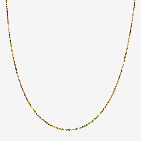 14K Gold Solid Cable Chain Necklace, One Size