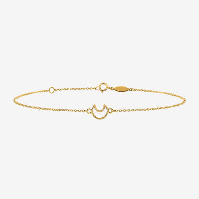 14K Gold Inch Solid Cable Ankle Bracelet