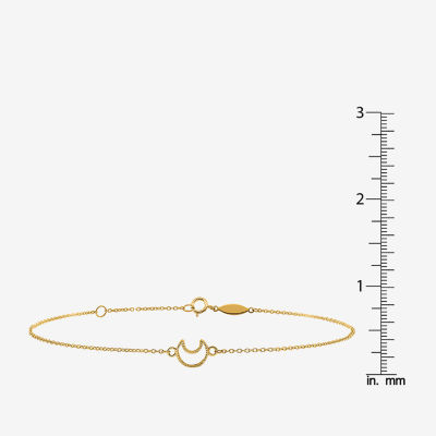 14K Gold Inch Solid Cable Ankle Bracelet