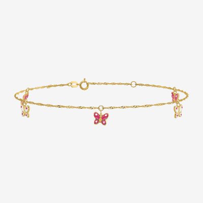 14K Gold 10 Inch Solid Ankle Bracelet JCPenney