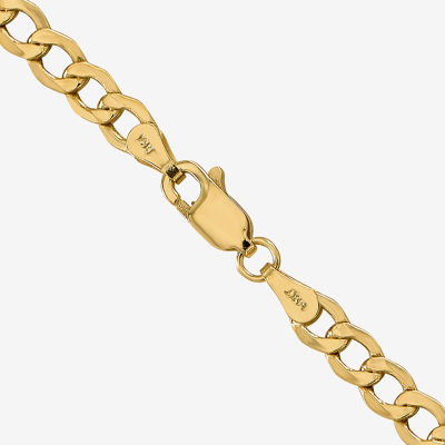 14K Gold Inch Semisolid Curb Chain Necklace