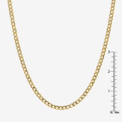 14K Gold Inch Semisolid Curb Chain Necklace