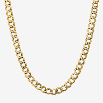 14K Gold Inch Semisolid Curb Chain Necklace