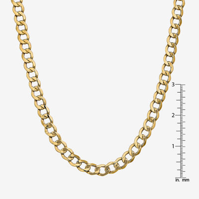 14K Gold Inch Semisolid Curb Chain Necklace