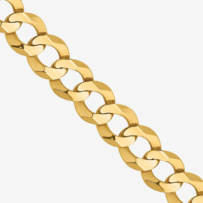 14K Gold Inch Solid Curb Chain Necklace