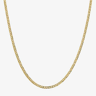 14K Gold Inch Solid Curb Chain Necklace