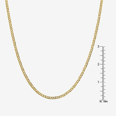 14K Gold Inch Solid Curb Chain Necklace