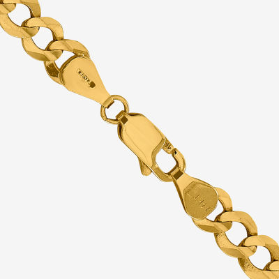 14K Gold Inch Solid Curb Chain Necklace