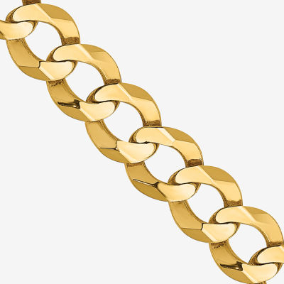 14K Gold Inch Solid Curb Chain Necklace