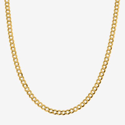 14K Gold Inch Solid Curb Chain Necklace