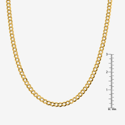 14K Gold Inch Solid Curb Chain Necklace