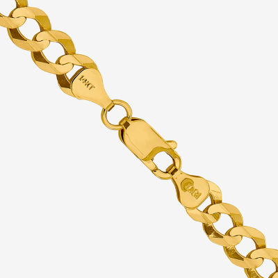 14K Gold Inch Solid Curb Chain Necklace