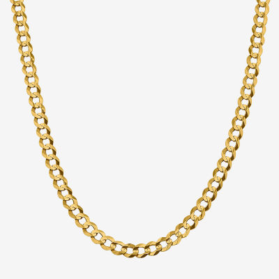 14K Gold Inch Solid Curb Chain Necklace