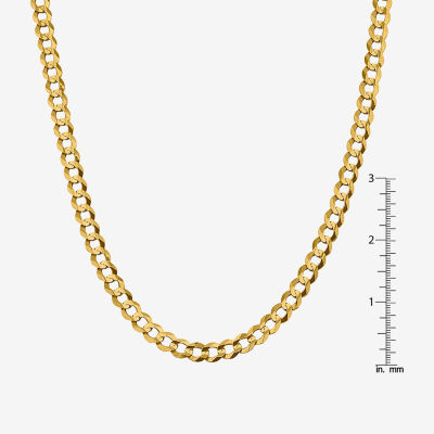 14K Gold Inch Solid Curb Chain Necklace