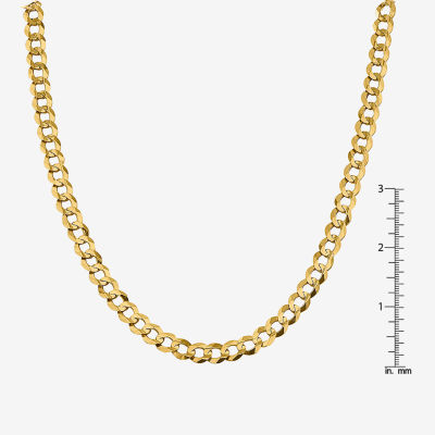 14K Gold Inch Solid Curb Chain Necklace