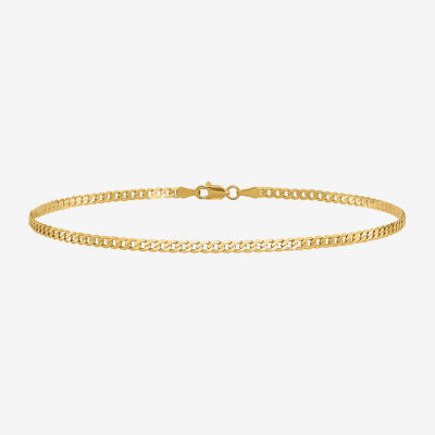 14K Gold 8 Inch Solid Curb Chain Bracelet JCPenney