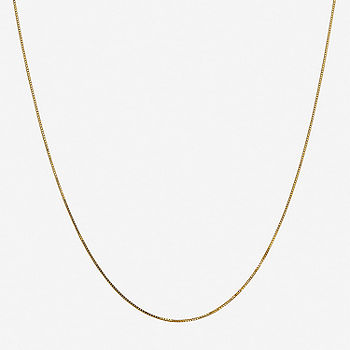 14K Solid Yellow Gold Box Chain Necklace 13 to 30 