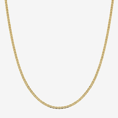 14K Gold Solid Mariner Chain Necklace
