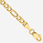 10K Gold 8 Inch Semisolid Figaro Chain Bracelet