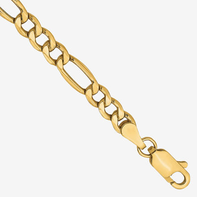 10K Gold Inch Semisolid Figaro Chain Bracelet